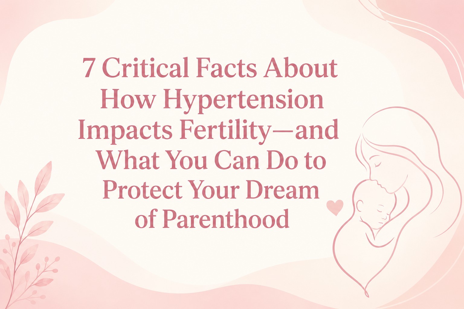 Graphic explaining how hypertension impacts fertility with an illustration of a mother and baby by Alka IVF.