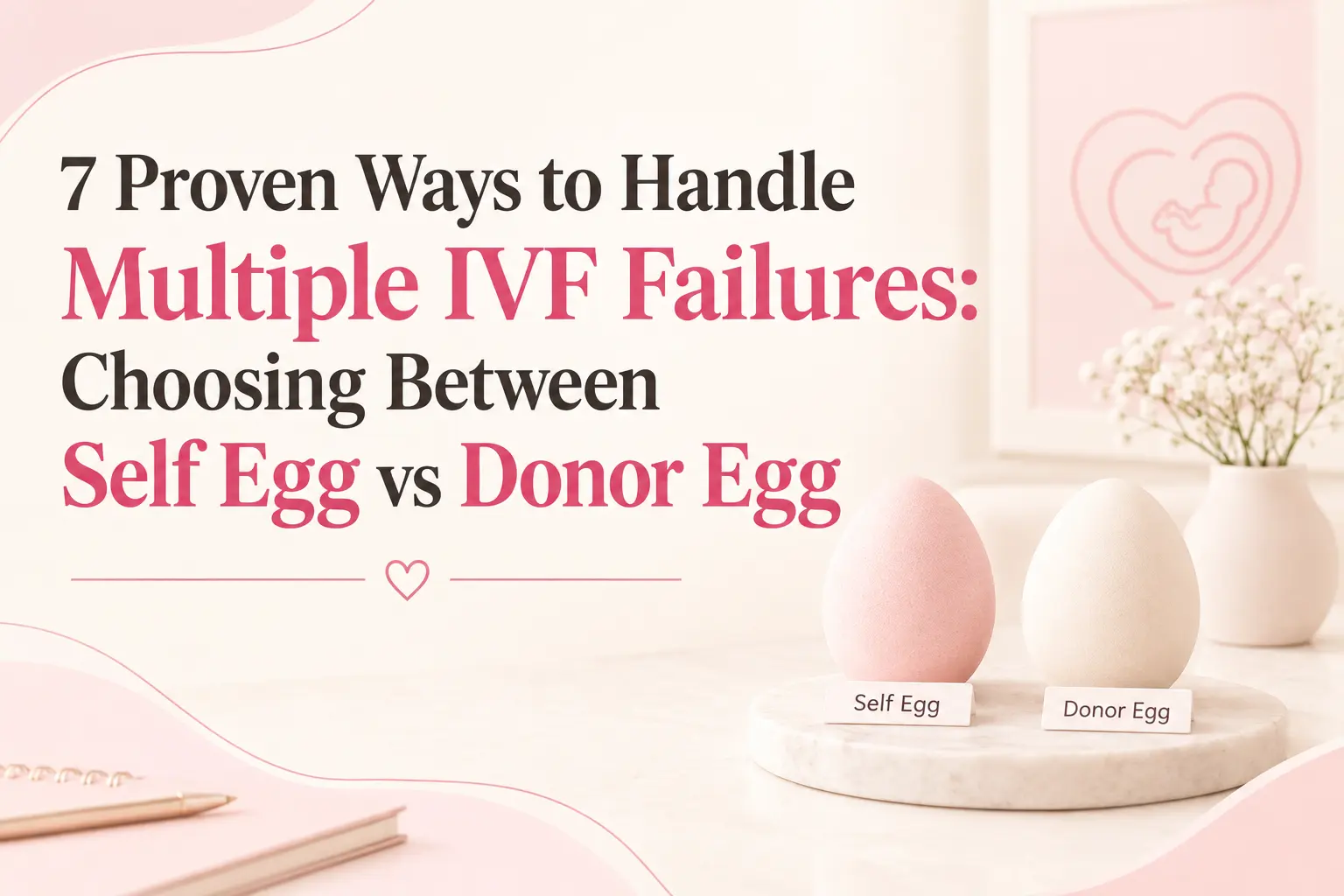 7 proven ways to handle multiple IVF failures showing self egg vs donor egg comparison