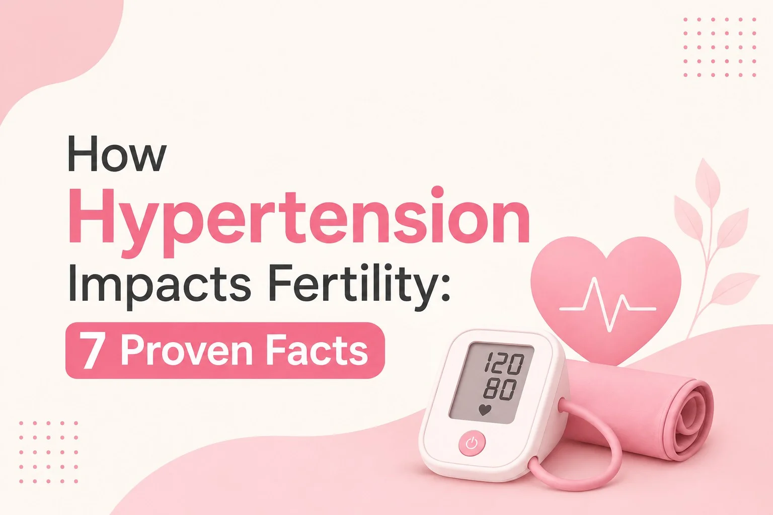 How hypertension impacts fertility banner showing a blood pressure monitor and heart graphic by Alka IVF Shree Kanak Hospital