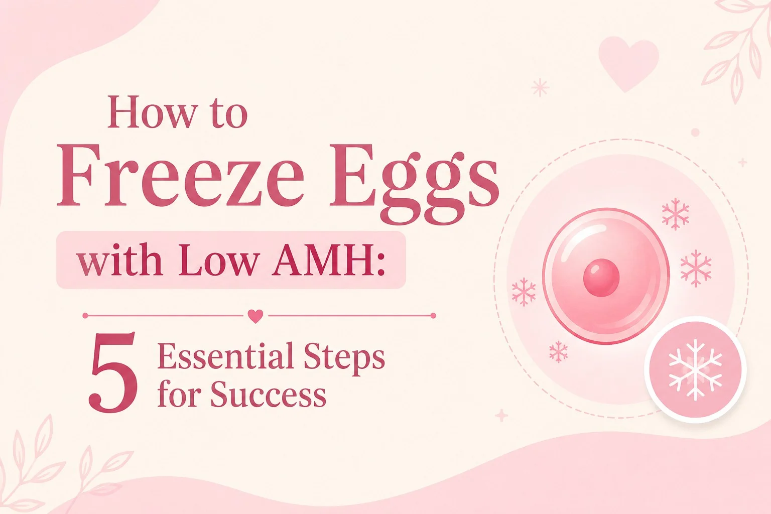 How to Freeze Eggs with Low AMH: 5 Essential Steps for Success guide banner by Alka IVF Shree Kanak Hospital